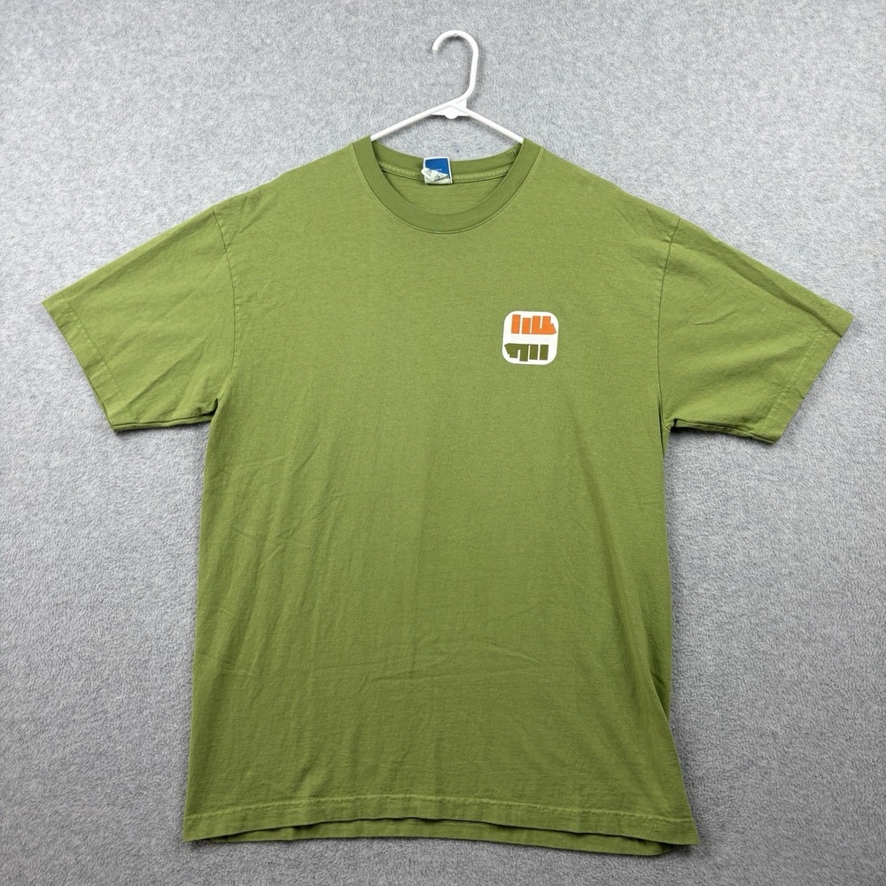 Undftd T Shirt Mens Large Green Front Back Graphic Tee Made In USA Streetwear - Picture 2 of 8